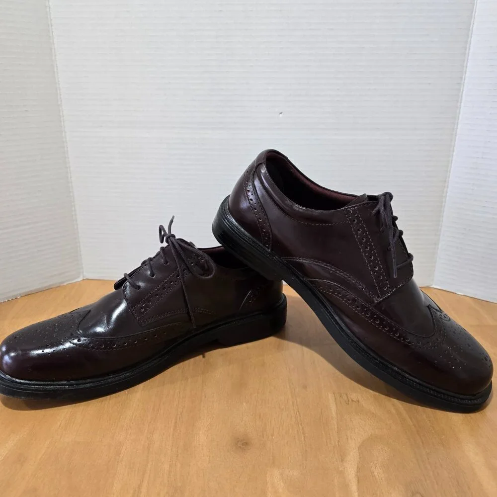 Nunn Bush Wingtip Oxford Dynamic Comfort Slip Resistant Drk Burgundy Leather 10W